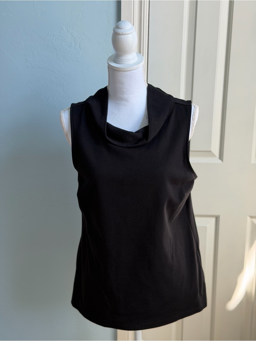 Talbots Black Sleeveless Cowl Neck Tank Top